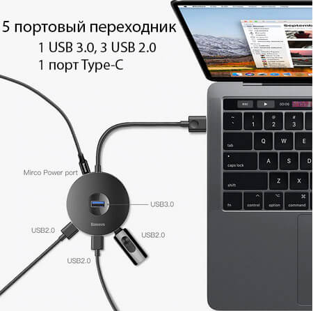 usb-хаб, переходник для macbook, переходник для ноутубка в астане