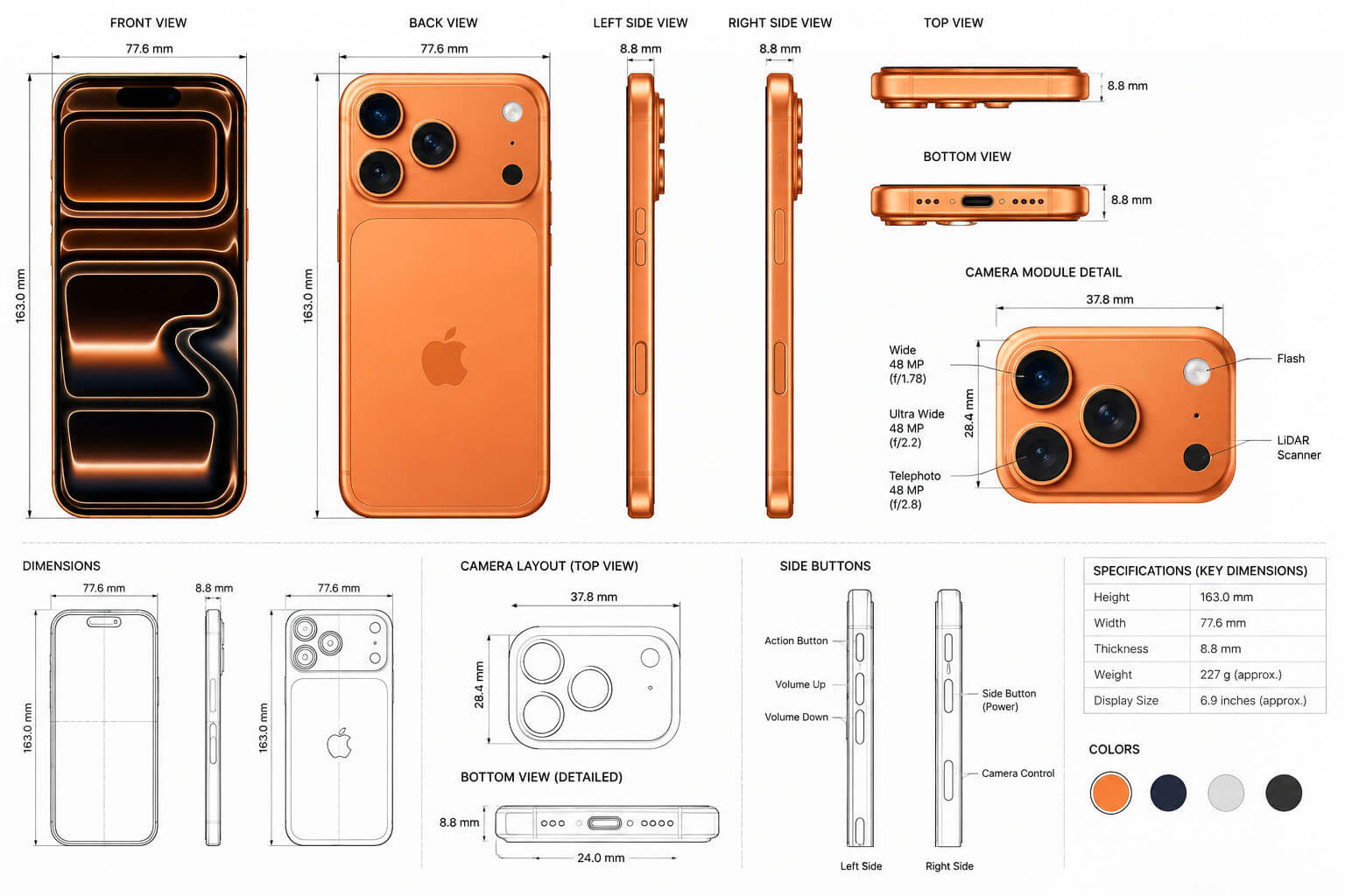 ремонт iphone 17 pro схема телефона