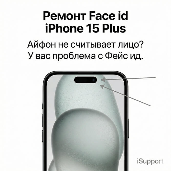 ремонт и восстановление face id iphone 15 плюс