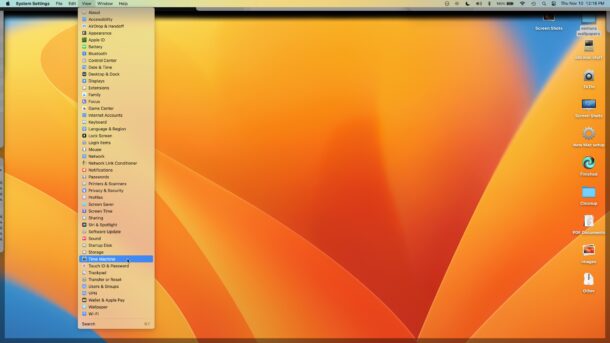 Используйте меню «Вид» в системных настройках для MacOS Ventura, чтобы найти общие настройки
