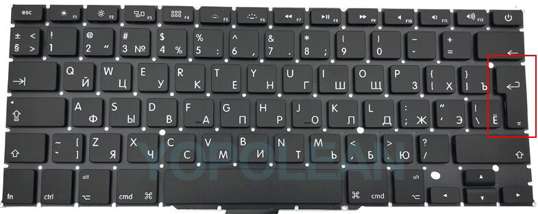 купить клавиатуру macbook a1425 интер г-образный европейский русский UK